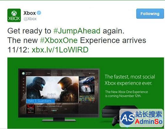 微软将于11月12日发布Xbox One版Windows10系统