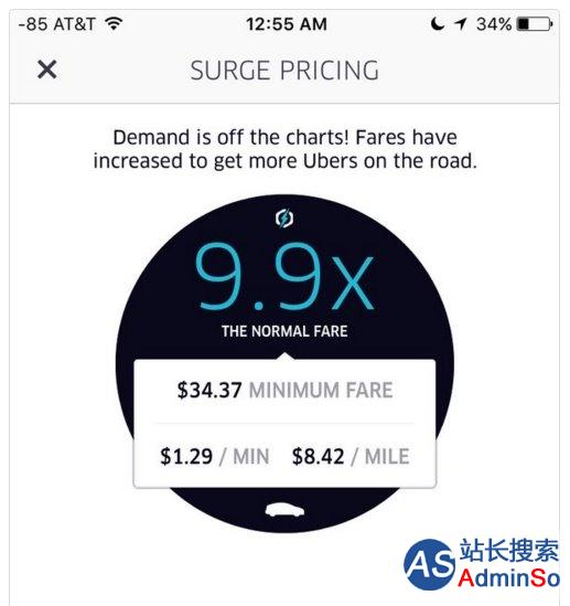 用户惊呆：Uber纽约跨年夜涨价10倍