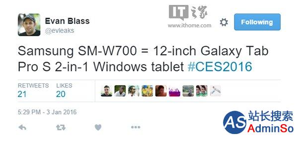 12英寸三星Win10新平板被曝类似Galaxy Tab Pro S设备