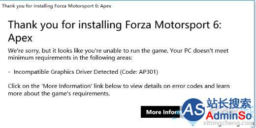 Thank you for installing Forza Motorsport 6:Apex